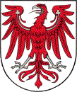 Landeswappen Brandenburg - roter märkischer Adler auf weißem Feld